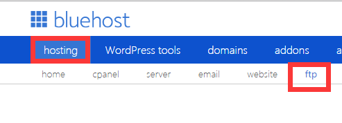 bluehost空间FTP使用1