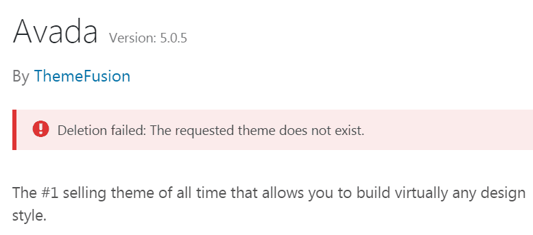 avada主题不能删除