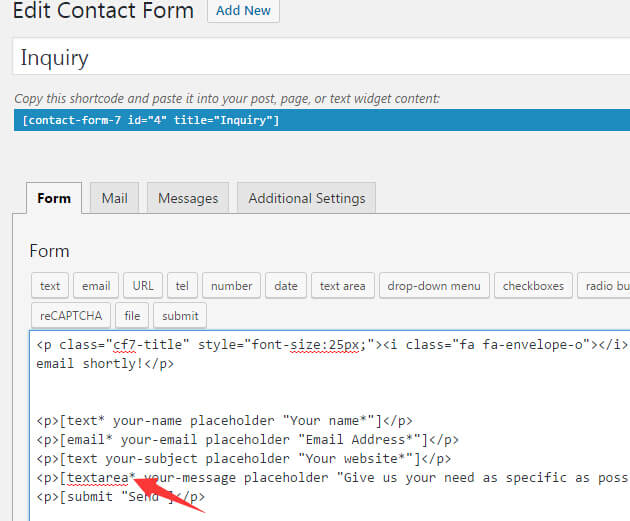 contact form 7 表单