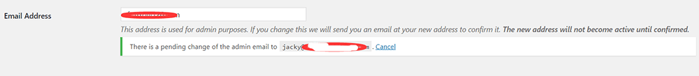 wordpress修改邮箱 1